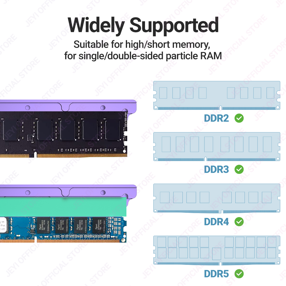 JEYI Memory RAM Heatsink With Thermal Pads, Desktop RAM Cooler DDR Radiation Dissipate for PC DIY DDR2 DDR3 DDR4 DDR5. 