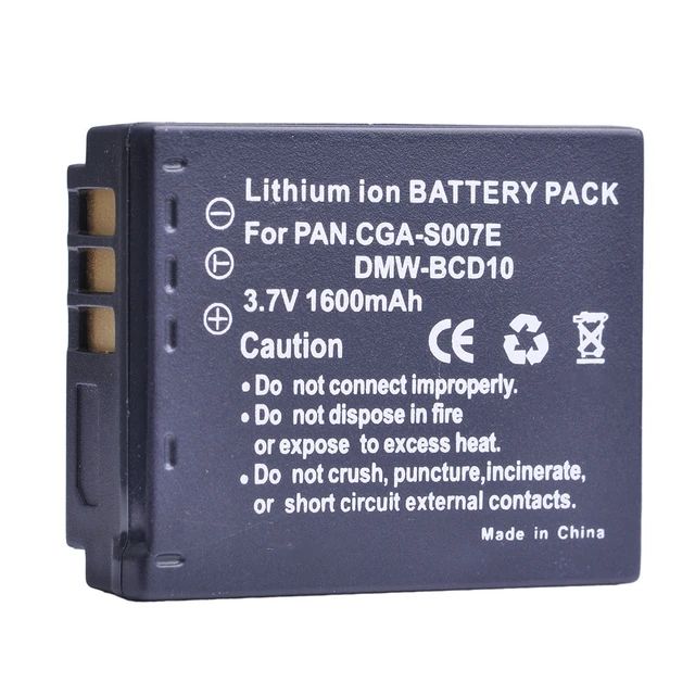 Panasonic Lumix Battery CGA-S007,CGA-S007A/1B,Series DMC-TZ3,DMC-TZ2