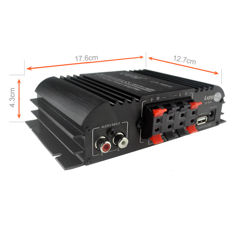 12V Power Subwoofer 2.1 Channel Car Amplifier Lepy LP-168S Auto Audio Bass Output HiFi Stereo Sound With AUX Function LoudSpeake. 