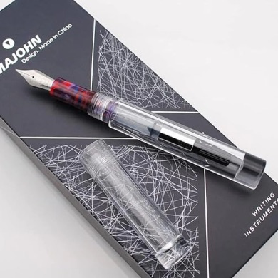 Moonman C1 EF Nib Transparent Large-capacity Eyedropper Fountain Pen with A Converter Gift Set. 