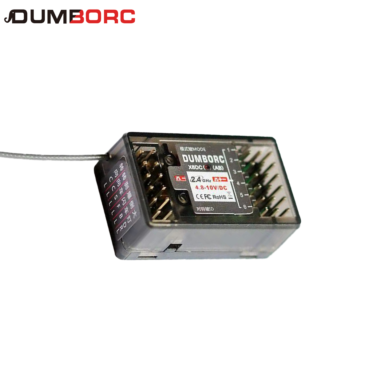 DumboRC X6 X4 X5 2.4G 6CH Transmitter W/ X6FG Gyro X6F Receiver LED Light Set for 1/10 1/8 Crawler Axial SCX10 D90 RC Car Boat. 