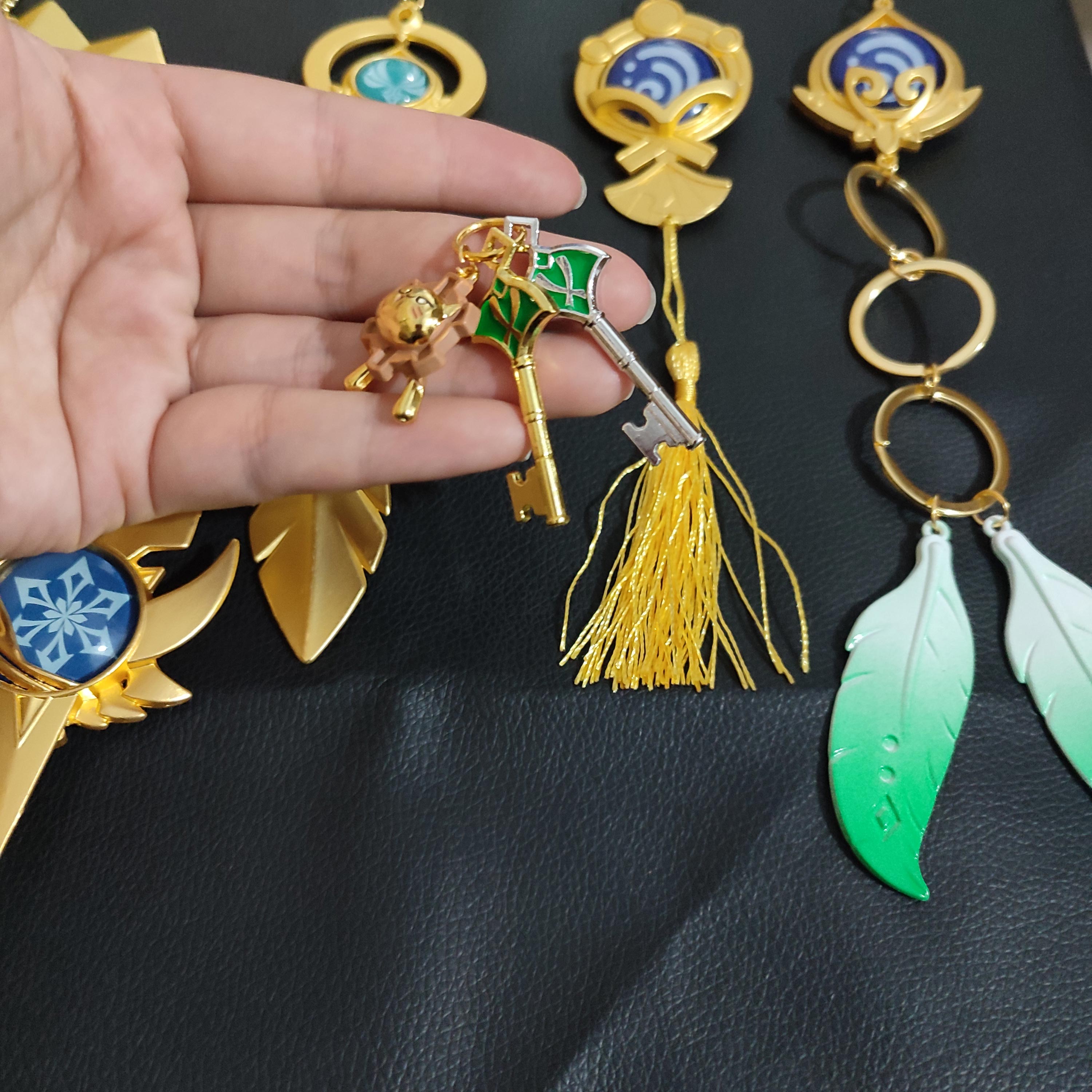 Genshin Impact Keychains Wanderer Vision Of God Keychain Cosplay Venti Nilou Scaramouche Eula Pendant Key Chains Costumes Props. 
