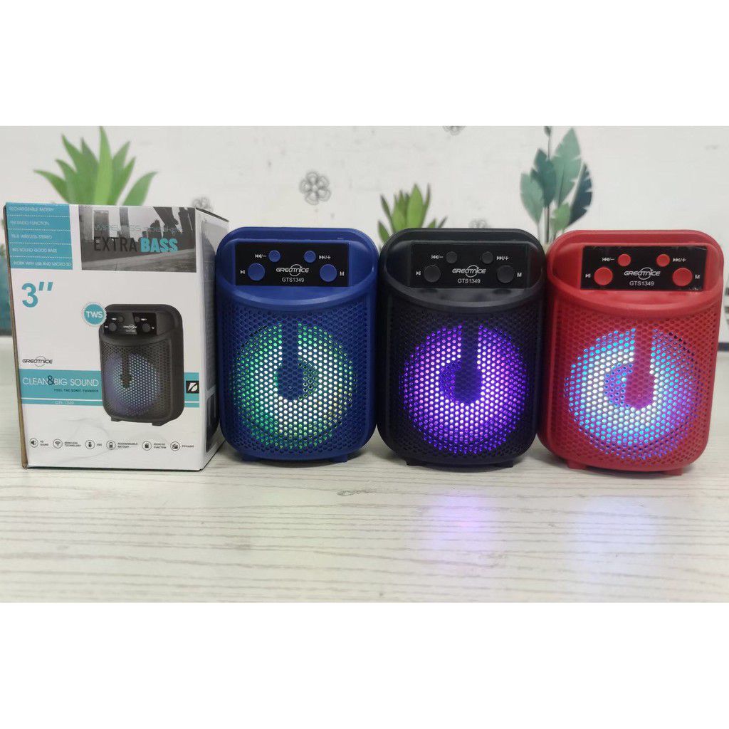 speaker GTS-1349 3"Inch LED Portable Super Bass Speaker Bluetooth/USB/TF/LED Light