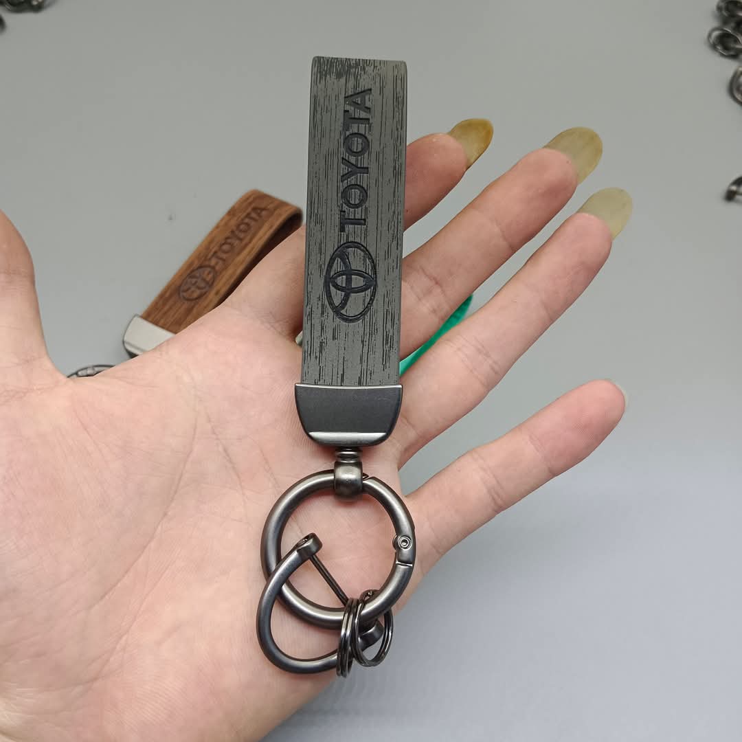 3D Metal/Leather Car Styling Keychain For Toyota