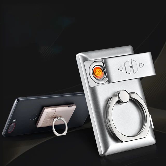 Electric USB Charging Rechargeable Flameless Cigarette Lighter Compact Personality Phone Holder. 