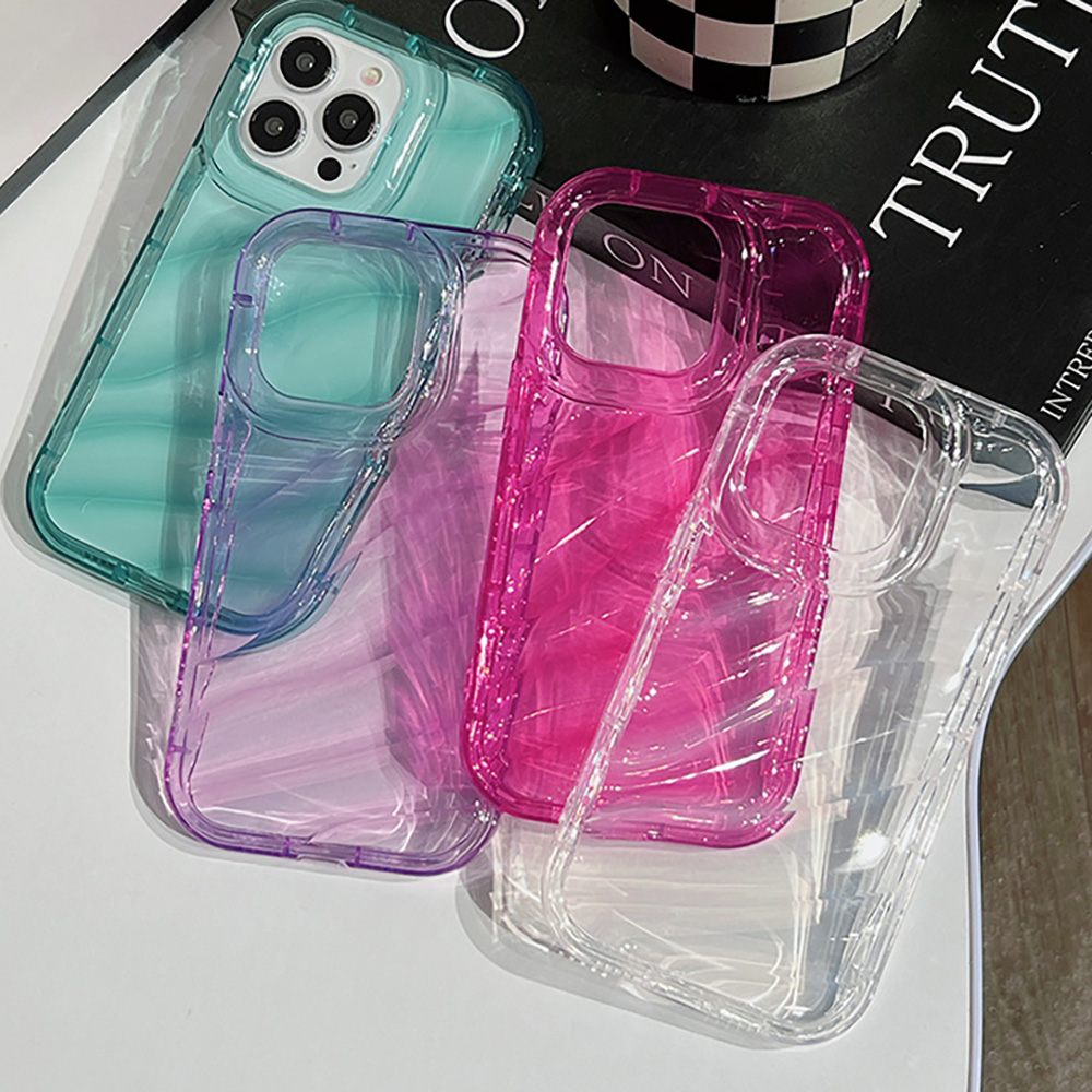 3D Laser Wave Texture Phone Case For iPhone 15 13 12 11 14 Pro Max 7 8 Plus X XR XS SE 2020 2022 Shockproof Soft Silicone Cover. 