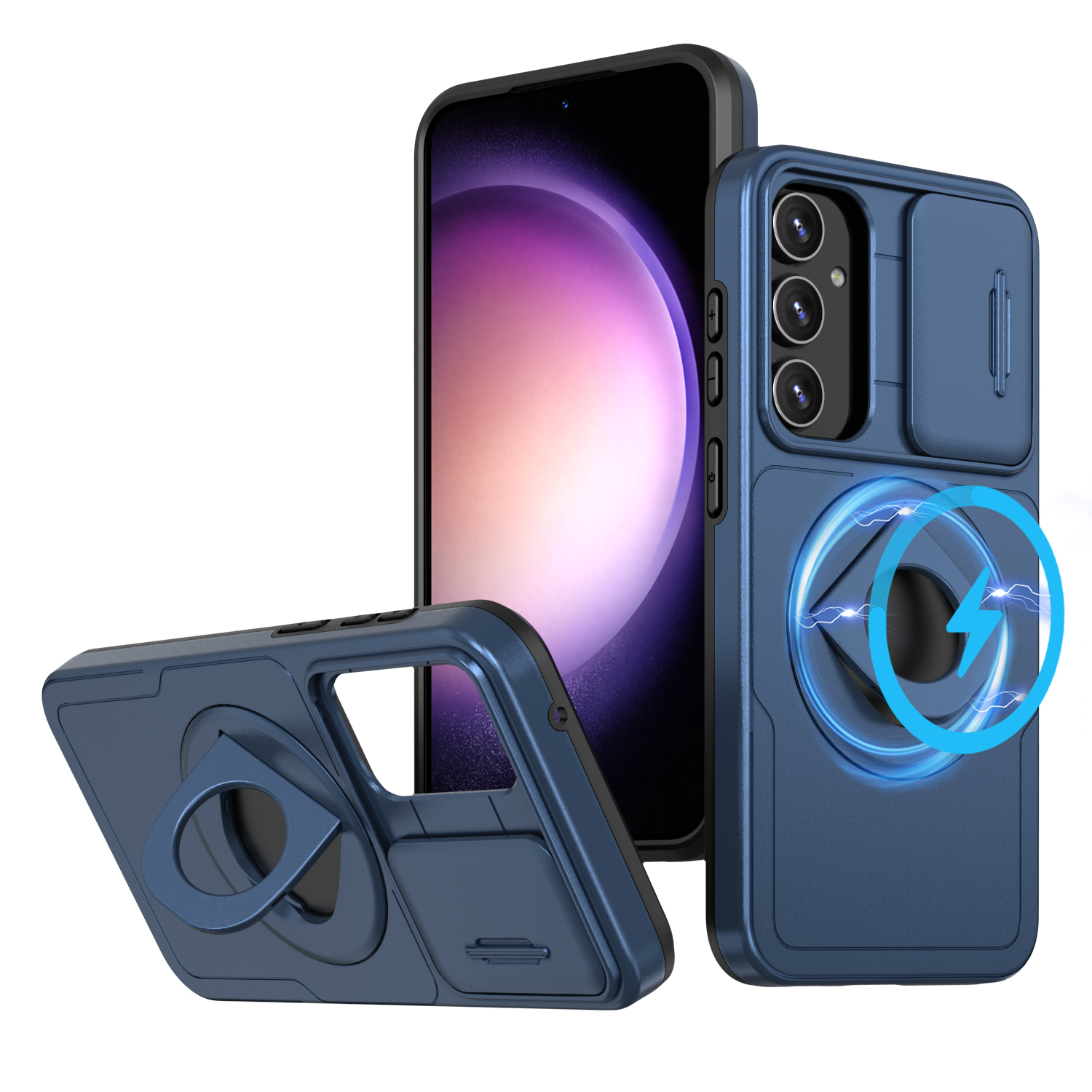 For Magsafe Magnetic Wireless Charging Case for Samsung Galaxy A55 A35 A25 A15 5G A05S A34 A24 A14 Lens Protection Bracket Cover. 