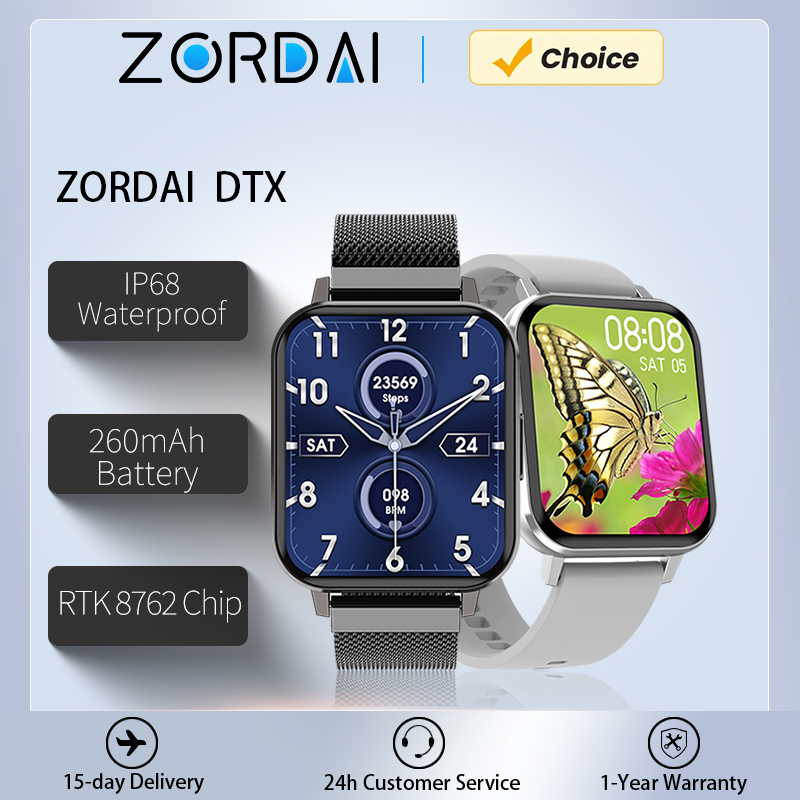 Zordai DTX Smart Watch IP68 Waterproof Sport Fitness NFC for Android IOS Bluetooth Call Heart Rate Smartwatch Watches DTNO.1