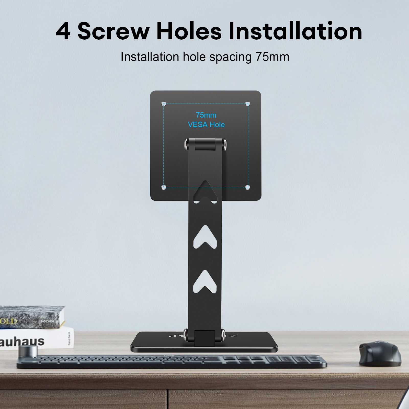 ZEUSLAP Rotating Portable Monitor Desk Metal Stand Holder For VESA Mount monitor. 