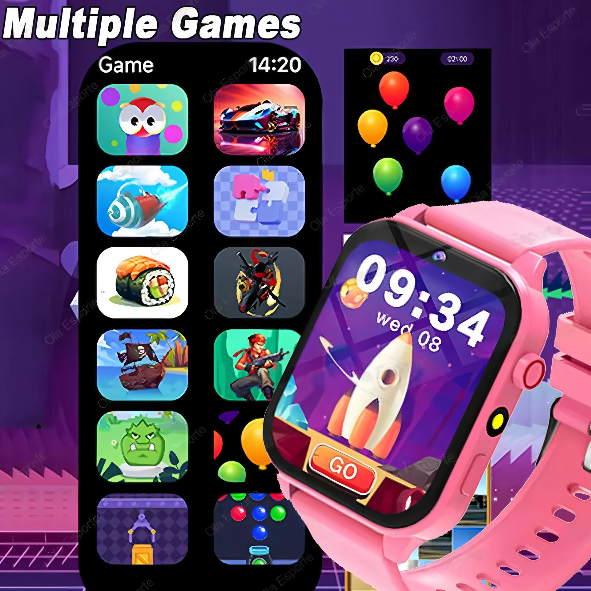 100+ Game SmartWatch Kid Child HD Screen Lighting Music Smart Watch Boy Girl  Children Smartwatch For IOS Android 2025 New