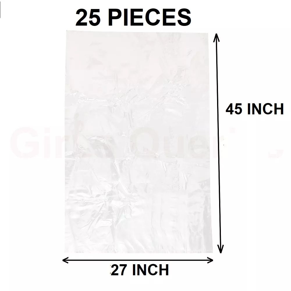 Clear (45" ×27") 25 Pcs Trash Bag / Poly Bag/ Garbage Bag/ Moyla Felar Bag / Polibag.