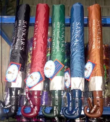 Sankar Chata Stick 8 Single Color Blue Umbrella. 