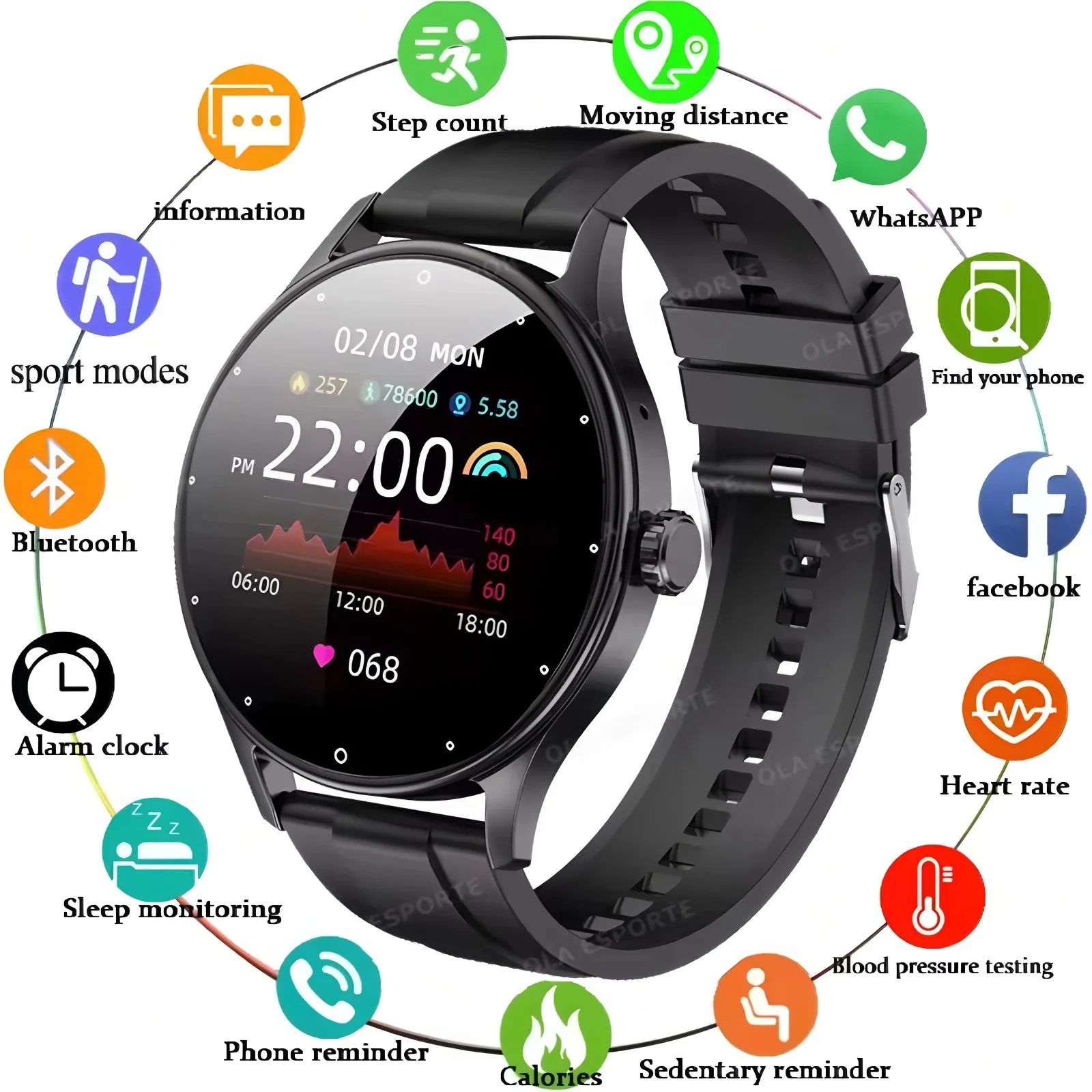2026 Smart Watch Women Men Ladies Sport Fitness Men Watches Heart Rate Monitor Waterproof Smartwatch For Android IOS