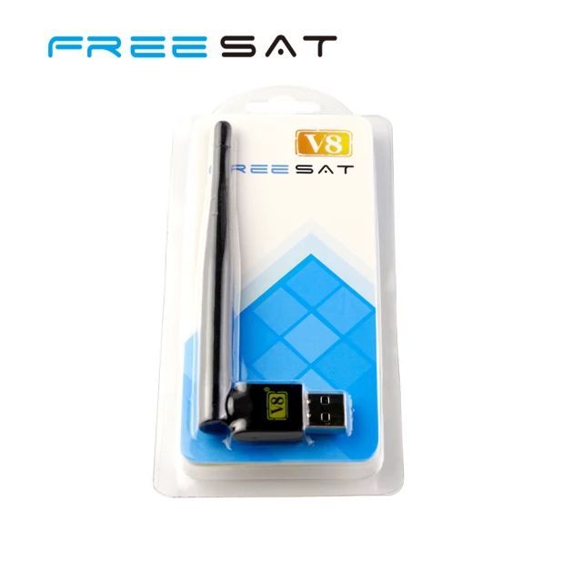 Ba30DEllylelly pour FREESAT USB WiFi avec antenne Fonctionne pour Freesat V7 V8 série récepteurs Satellite numériques pour TV décodeur Signal Stable 