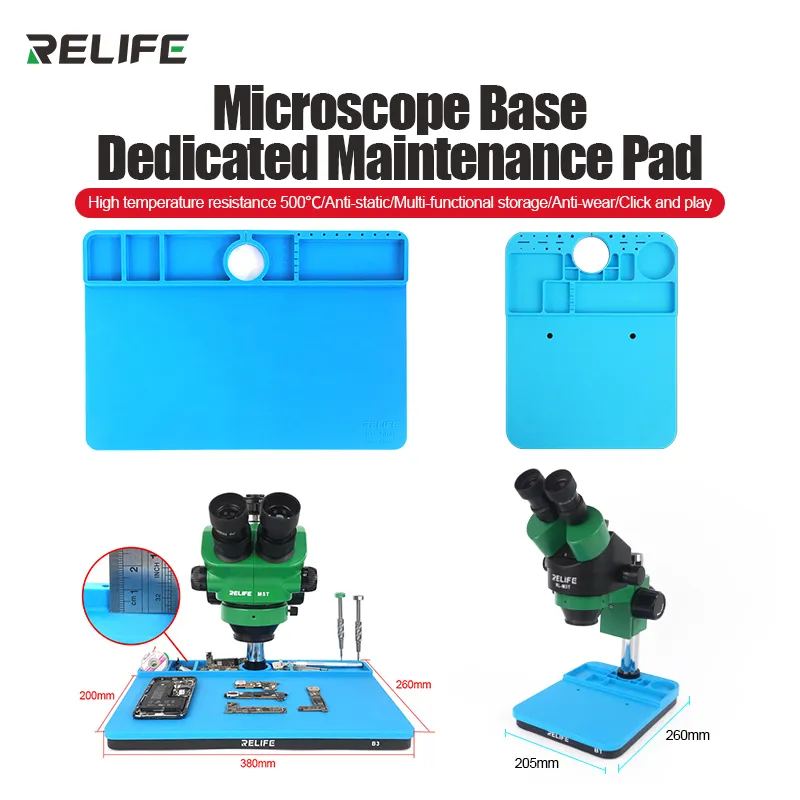 RELIFE RL-004I Microscope Base B3/B1 Repair Pad Insulation High Temperature Silicone Pad Welding Table Pad BGA Soldering Station. 