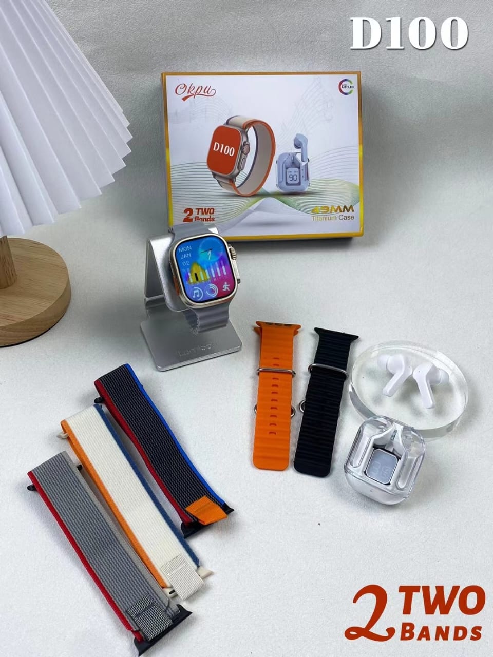 D100 Combo Ultra 9 Smartwatch and Earbuds. 