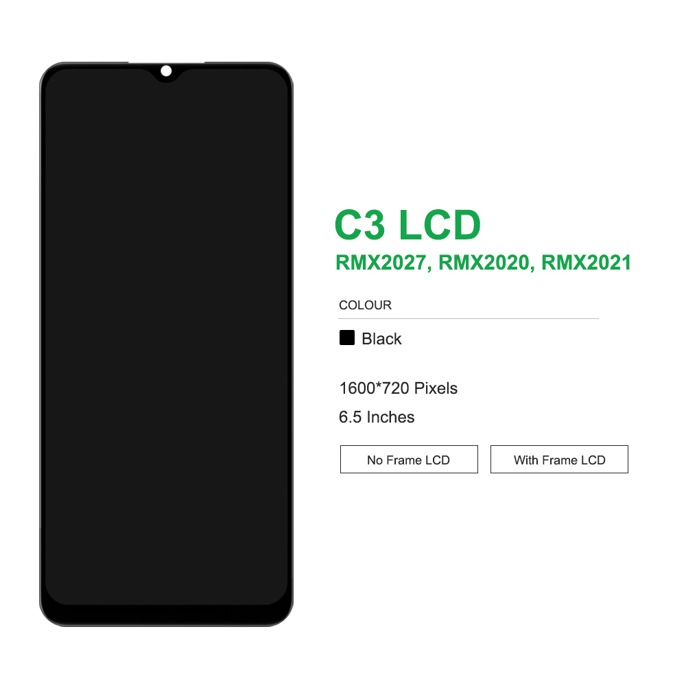 6.5'' For Realme C3 RMX2027 RMX2021 LCD Display With Frame Digitizer Touch Screen For OPPO Realme C3 Display Replacement. 