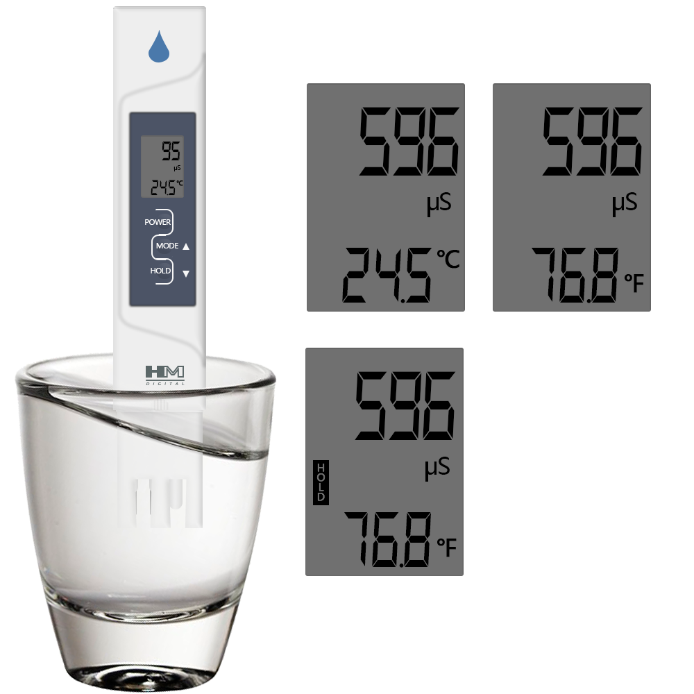 HM Digital 2 in 1 AquaPro Water Quality Tester AP-2 EC and Temperature with Automatic Calibration and Datahold 40%off. 
