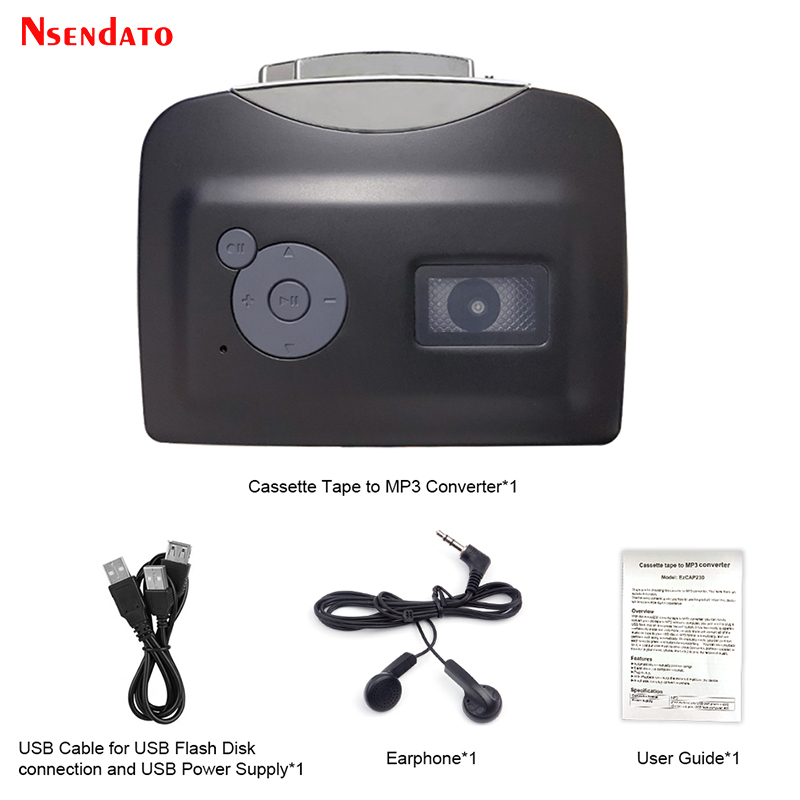 Ezcap 230 USB Cassette Tape Player Tape to MP3 Recording Music into USB Flash Drive Adapter Music USB Cassette Player Converter. 