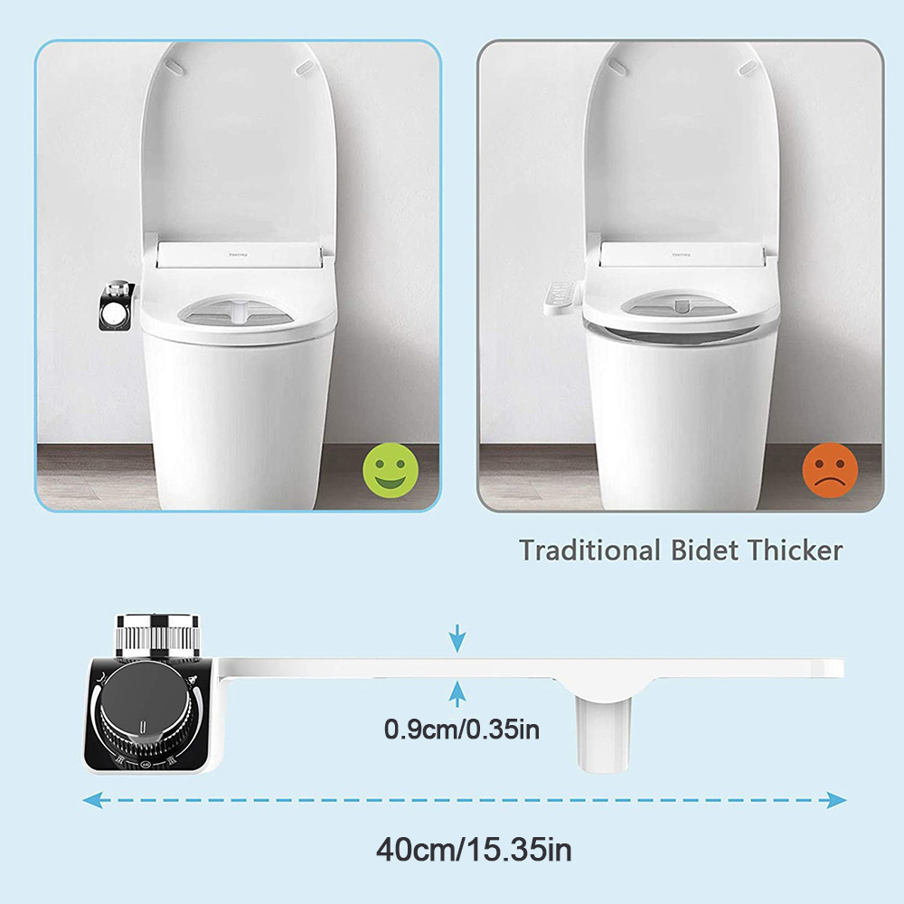 Bidet Attachment Self-Cleaning Double Nozzle Toilet Seat Adjustable Water Pressure Bidet Sprayer With Hose Non-Electric EU/US/AU. 