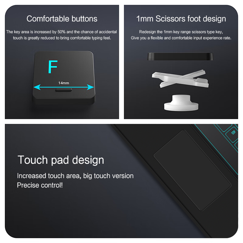 Deutsch Wireless Bluetooth Backlight Touchpad Keyboard For Phone iPad Tablet Laptop German keyboard For Android iOS Windows. 