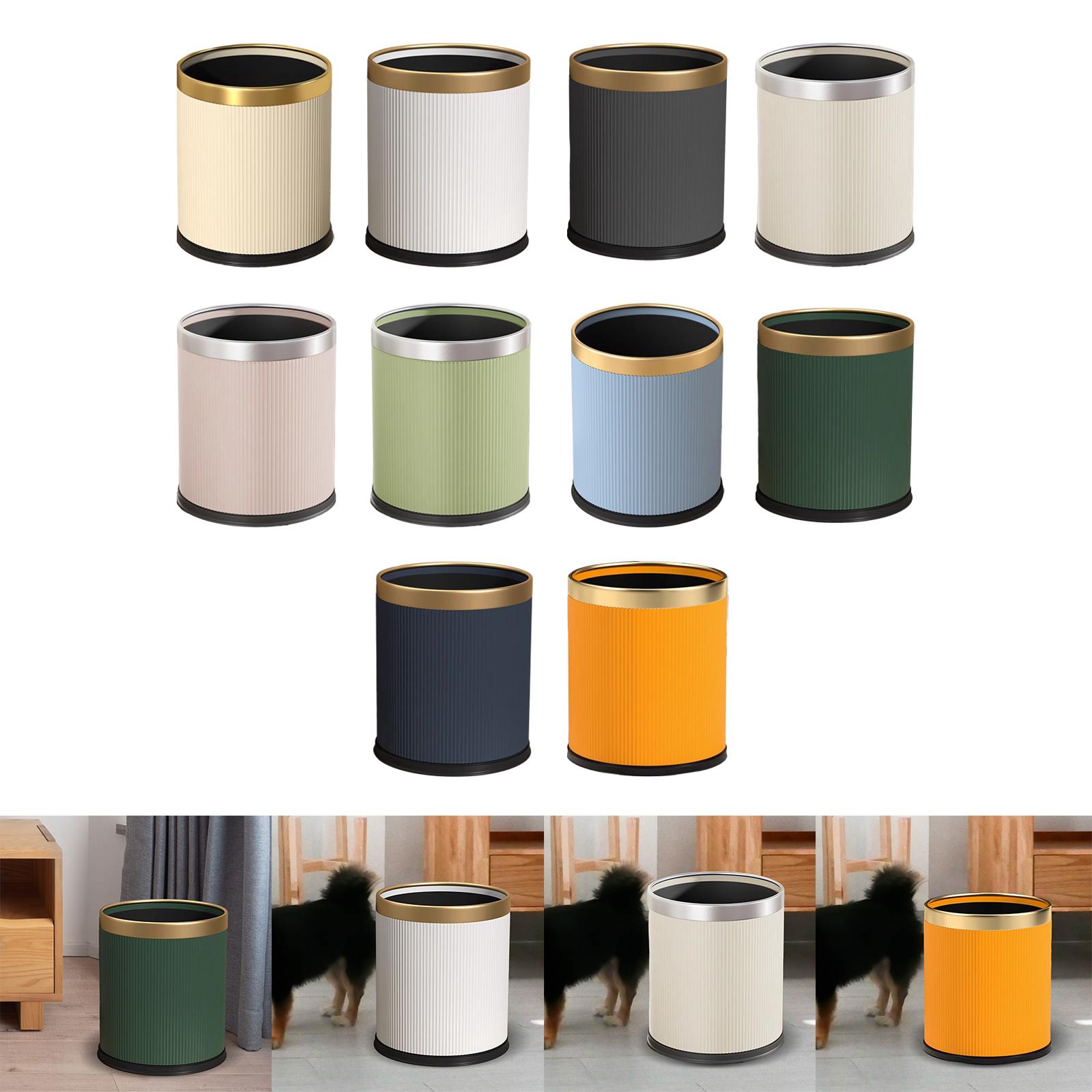 Open Top Trash Can Modern Dustbin Simple Rustic Waste Basket Lightweight Garbage Can for Study Room Bathroom Dorm Restroom Hotel. 