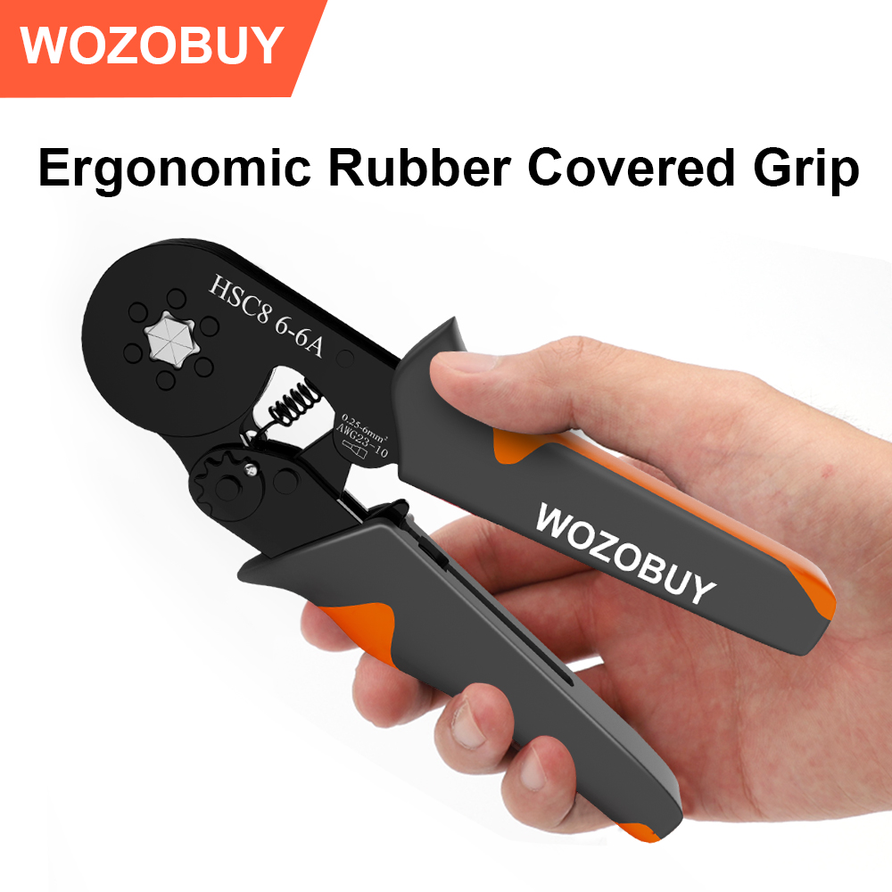 Ferrule Crimping Tool or Tool Kit,HSC8 6-6A/6-4A Ratchet Mini Electrical Clamp,for Tubular Terminal,WOZOBUY Brand Hardware Tool. 