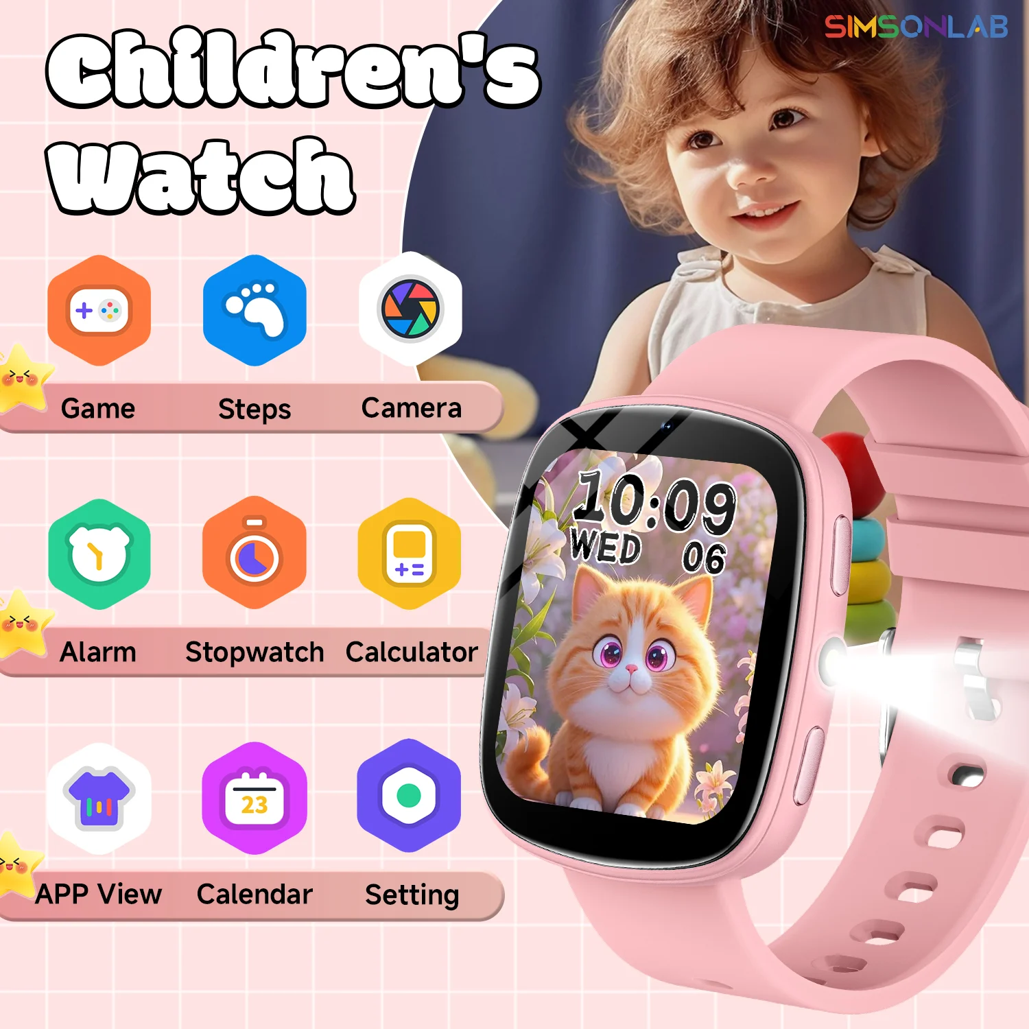 NEW Smart Watch for Children Touch Screen Camera Control 260mAh Long Battery Flashlight 22 Games Learn Partners Boys Girls s