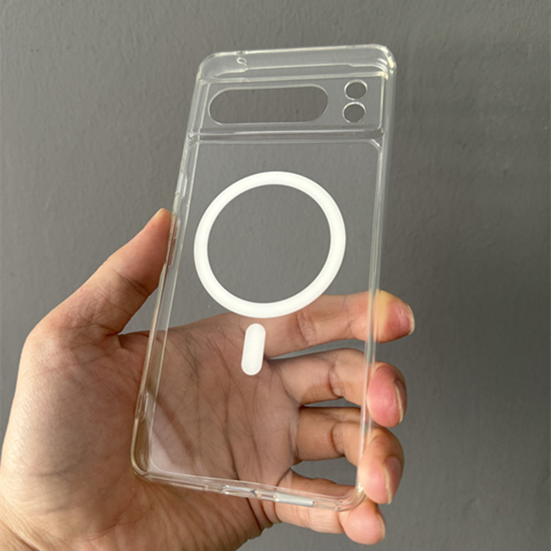 Transparent Shockproof PC+TPU Magsafe Case For Google Pixel 9 Pro XL 8 Pro 8a Frosted Magnetic Wireless Charging Phone Cover. 