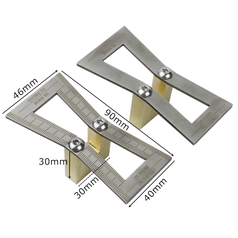 Stainless Steel Dovetail Marker Template Jig With Scale 1:5&1:6&1:7&1:8 Wood Joint Gauge Slopes Scriber Marking Carpentry Tools. 