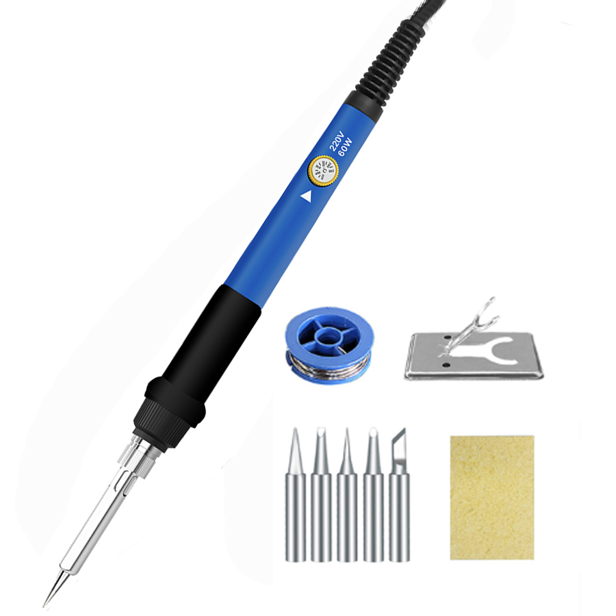 60W Soldering Iron Kit Set Adjustable Temperature Electric Solder ...