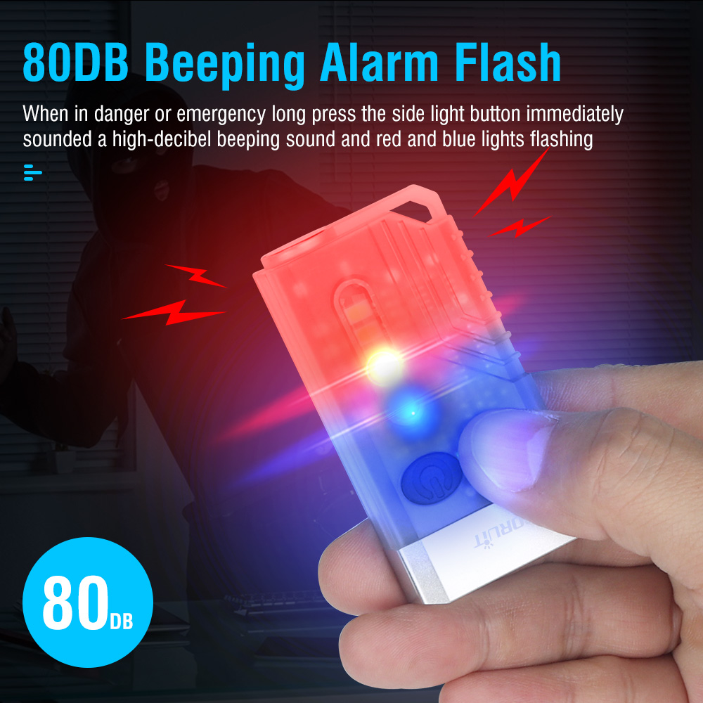 BORUiT V10 EDC Keychain LED Fluorescence Flashlight Type-C Rechargeable Torch Work Light Magnet Buzzer 365nm UV V3 Plus Lantern. 