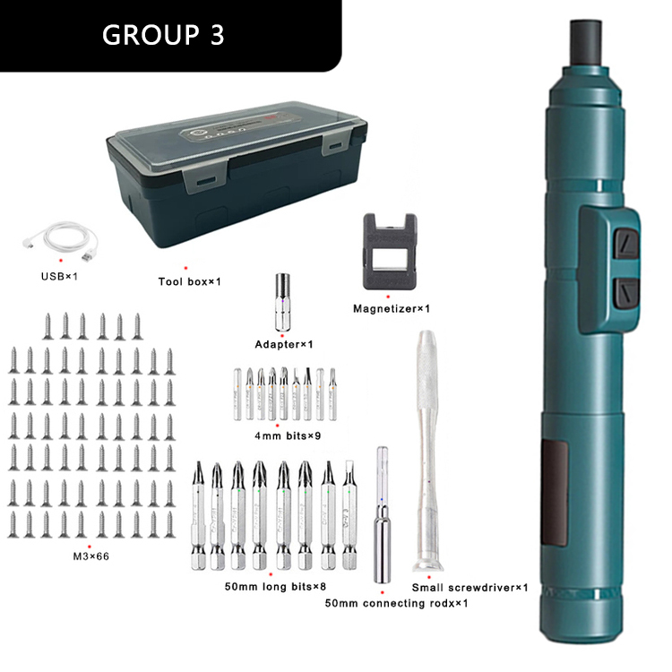 DONUMEH Cordless Electrical Screwdriver Mini Power Tools Rechargeable Multifucntion Drill Kits Set Household Maintenance. 