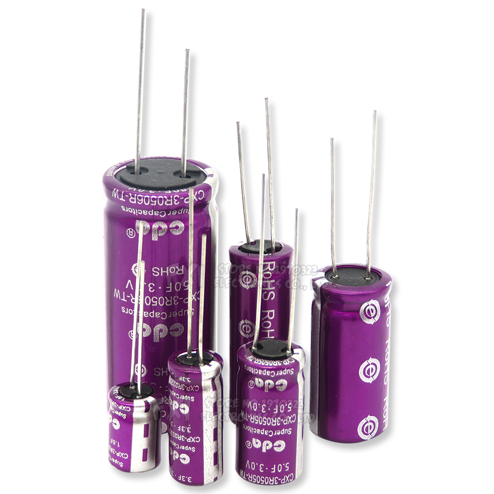 1PCS 3.0V Super capacitor 1.0F 2.0F 3.3F 5.0F 7.0F 10F 15F 20F 25F 30F 50F 60F 100F 120F Farad capacitor. 