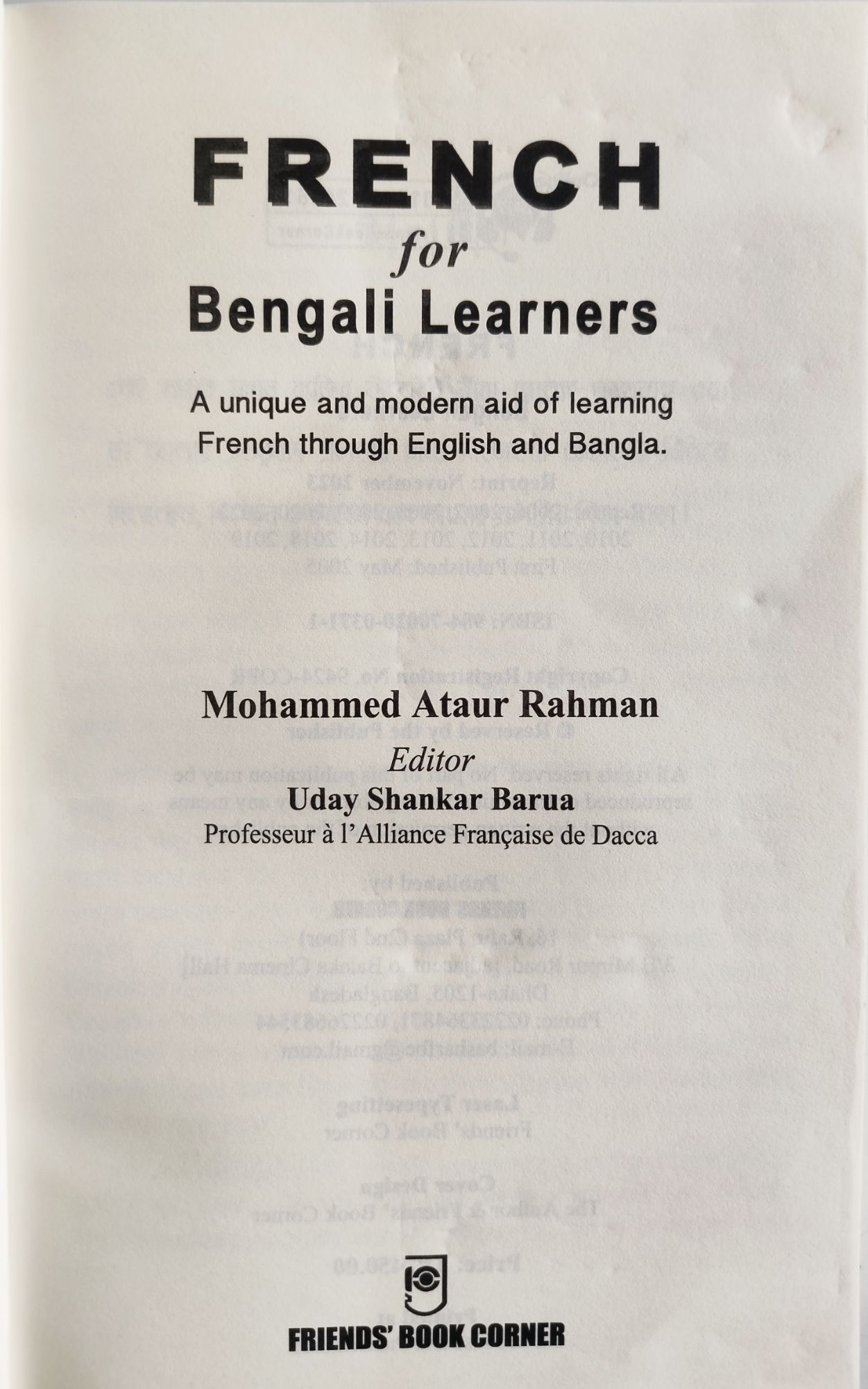 French Language through English & Bangla by
Mohammed Ataur Rahman. 