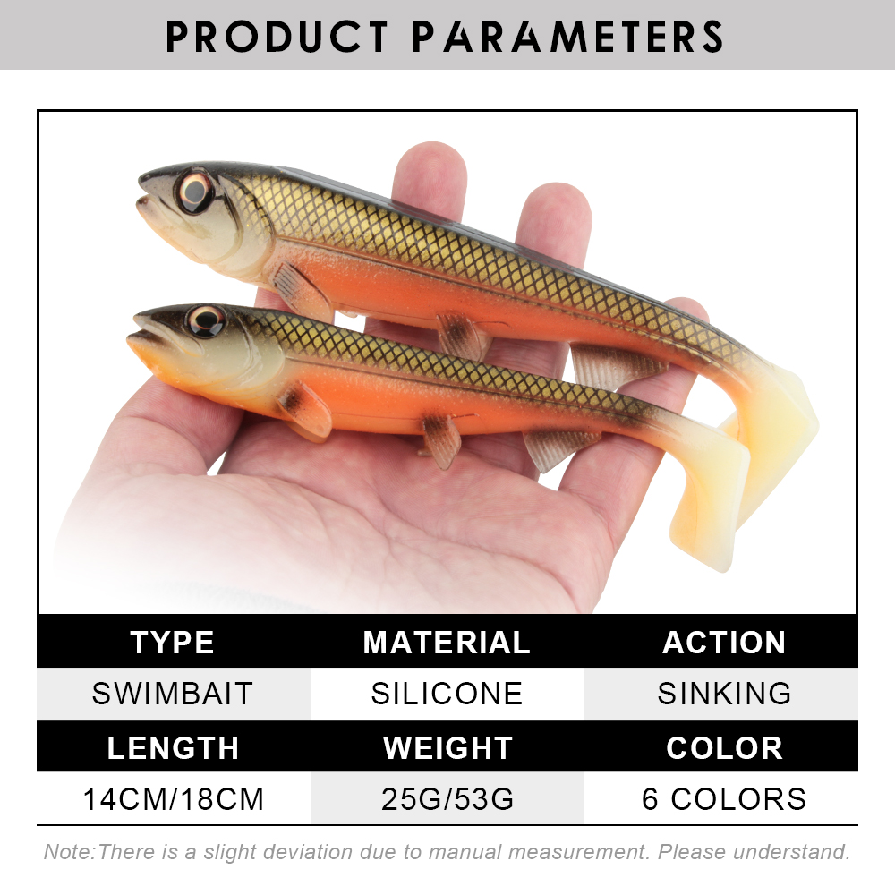 Spinpoler 14cm/18cm Shad Pike Lure Swimbait Square Tail For Pike Perch Catfish Zander Soft Artificial Bait Big Game Fishing Gear. 