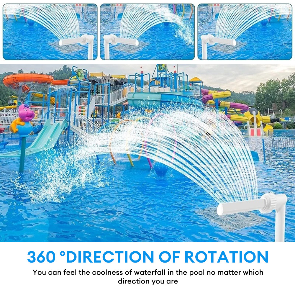 Swimming Pool Waterfall Fountain Kit PVC Feature Water Spay Pools Spa Decorations Easy Install Swimming Pool Accessories. 
