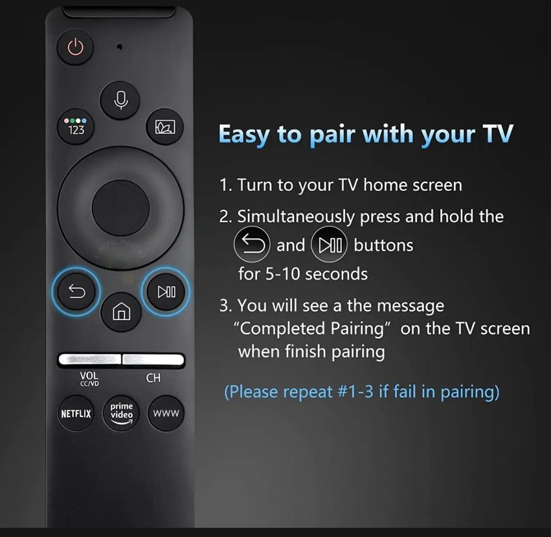 Samsung Voice Remote For Smart QLED TV With Bluetooth Function. 