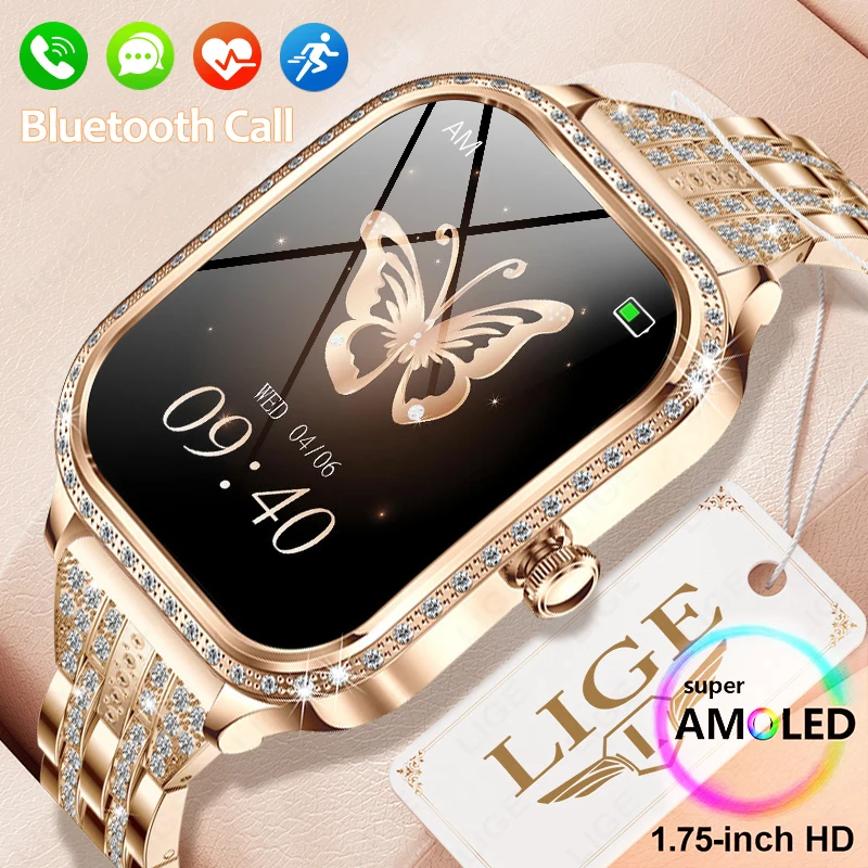 LIGE 2026 Smart Watch Women Bluetooth Call Smartwatches Ladies Heart Rate Monitoring Waterproof Smartwatch Woman for Android IOS