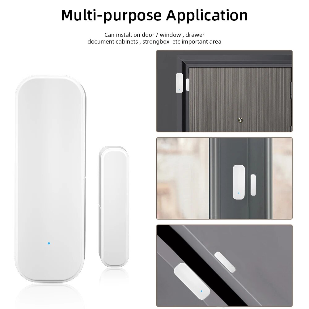 ONENUO Tuya Smart WiFi Door Sensor Open Close Detector Smartlife App Control Notification Compatible with Alexa Google Home. 