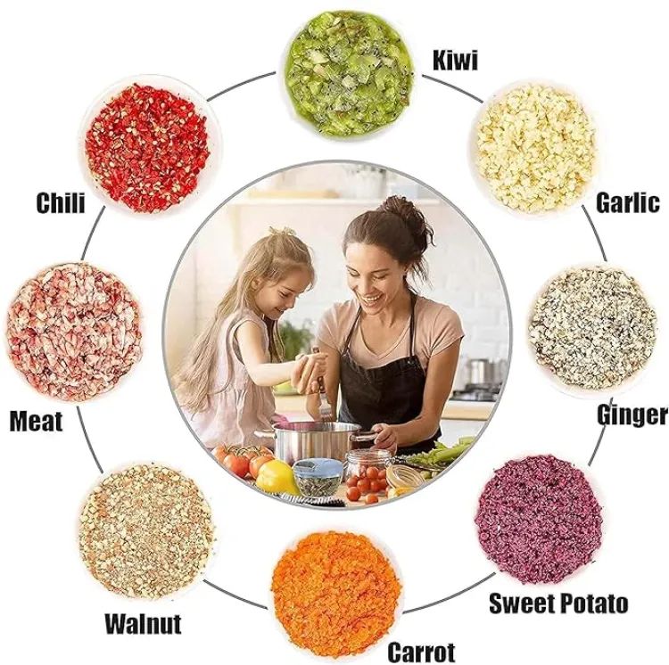 Manual Push Chopper 800ml for Vegetable & Fruit Cutting, Strong ABS Material for Long Duration (Multi Color). 