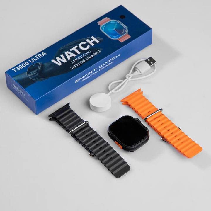 T3000 Ultra Smartwatch With 2 Pairs Straps. 