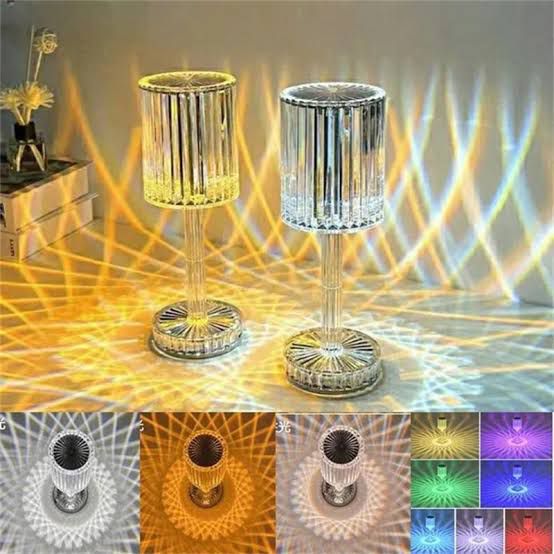 Modern Diamond Crystal Table Lamp with Touch Switch Warm. 