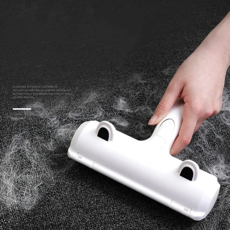 Pet Cat Hair Remover Brush 2-Way Remove Pet Hair Roller Carpet Cleaning Brush