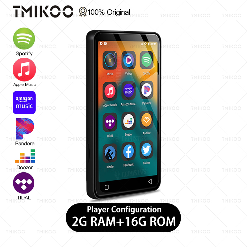 Wifi Mp3 player with bluetooth,Android Streaming HiFi Music Player,MP4 Player with SpeakerSpotify Pandra Deezer, Max Support 1TB. 