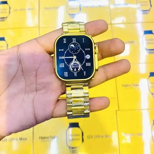 G9 Ultra Pro Gold Smart Watch with 2 Straps Men Ultra Series 9 NFC Bluetooth Call Watch for IOS&Android Phone. 