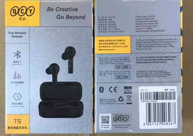 QCY T5 Wireless Bluetooth Earbuds Active noise reduction. 