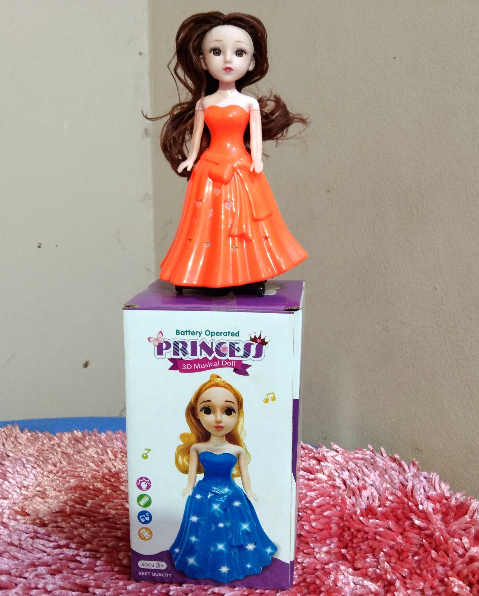 Princess Dancing Doll 3D light and music system-Battery Operated