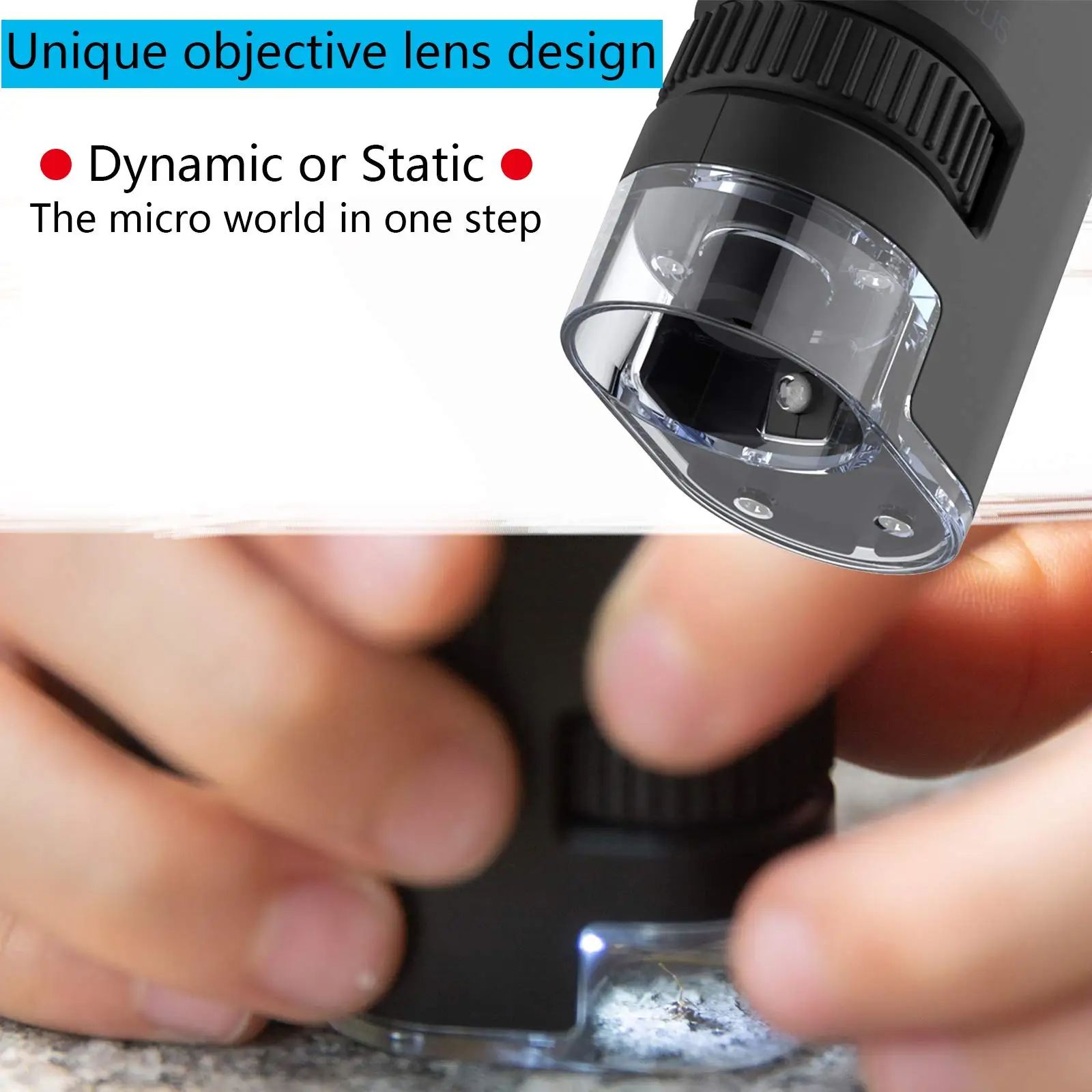 SVBONY SV603 Pocket Microscope 60x-120x, LED Lighted Zoom Portable Microscope, for Kids Learning,1x AAA Battery and. 