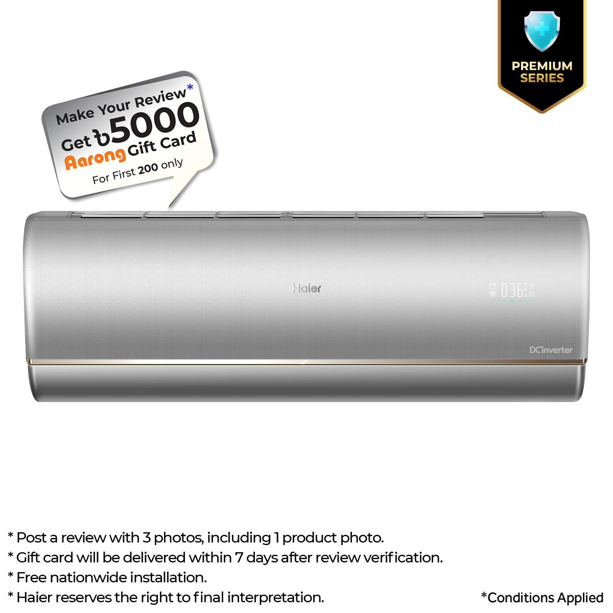 Haier 1.6 Ton PuriCool Inverter (Pro) with Free Delivery and Free Installation (HSU-19K PuriCool(INV)(Pro))